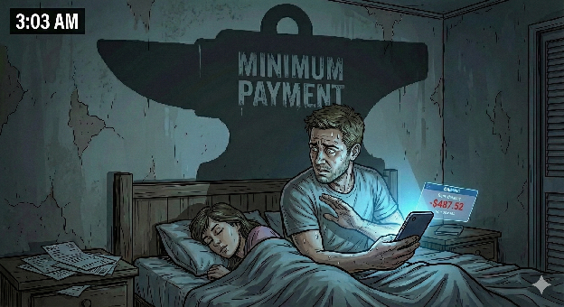 The Mark — a man lying awake at 3 AM, staring at his phone in the dark