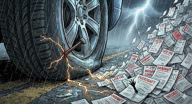 The Rupture — a flat tire on the side of the road