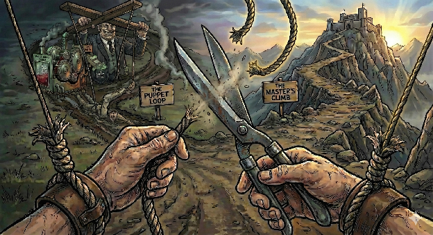 The Crossroads — a choice between remaining a puppet or becoming the puppet-master